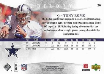 2007 Upper Deck Trilogy #26 Tony Romo Back