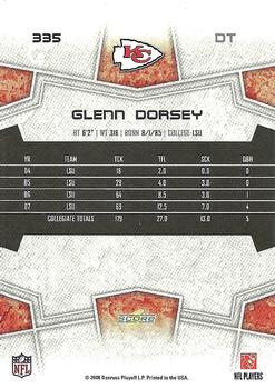 2008 Score #335 Glenn Dorsey Back