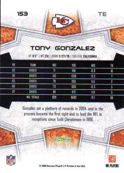 2008 Score #153 Tony Gonzalez Back