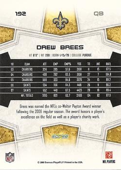 2008 Score #192 Drew Brees Back