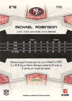 2008 Score #272 Michael Robinson Back