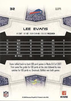 2008 Score #32 Lee Evans Back