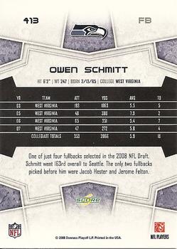2008 Score #413 Owen Schmitt Back