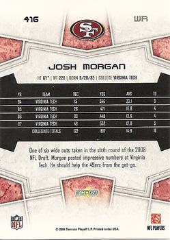 2008 Score #416 Josh Morgan Back