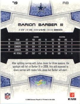 2008 Score #79 Marion Barber Back