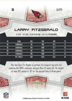 2008 Score #3 Larry Fitzgerald Back