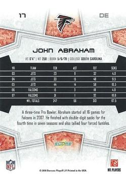 2008 Score #17 John Abraham Back