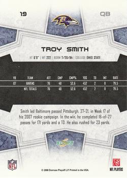 2008 Score #19 Troy Smith Back