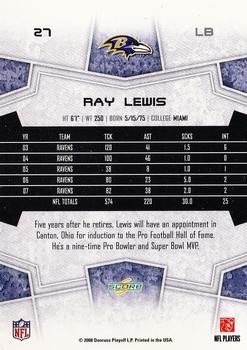 2008 Score #27 Ray Lewis Back