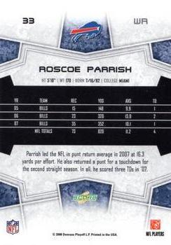 2008 Score #33 Roscoe Parrish Back