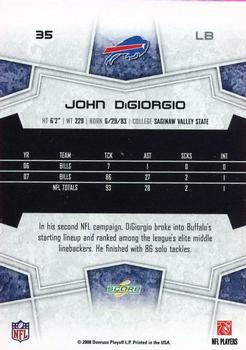 2008 Score #35 John DiGiorgio Back