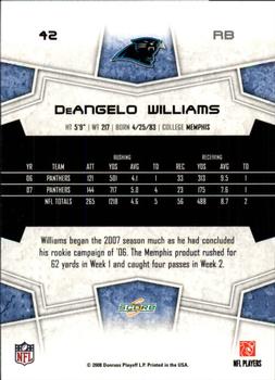2008 Score #42 DeAngelo Williams Back