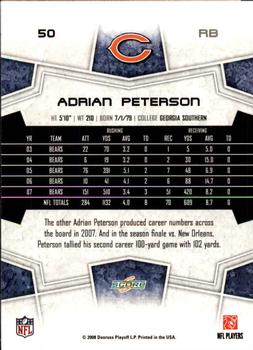 2008 Score #50 Adrian Peterson Back
