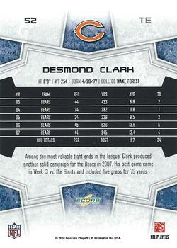 2008 Score #52 Desmond Clark Back