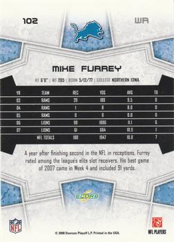2008 Score #102 Mike Furrey Back
