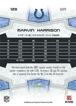 2008 Score #129 Marvin Harrison Back