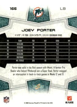 2008 Score #166 Joey Porter Back