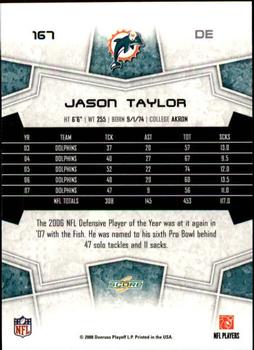 2008 Score #167 Jason Taylor Back