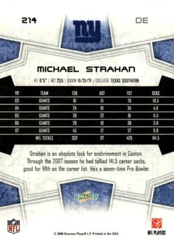 2008 Score #214 Michael Strahan Back