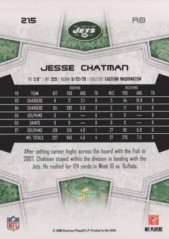 2008 Score #215 Jesse Chatman Back
