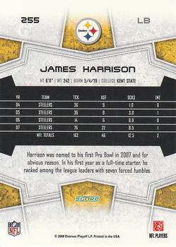 2008 Score #255 James Harrison Back