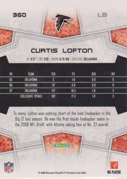 2008 Score #360 Curtis Lofton Back