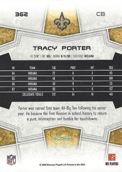 2008 Score #362 Tracy Porter Back