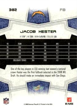 2008 Score #382 Jacob Hester Back