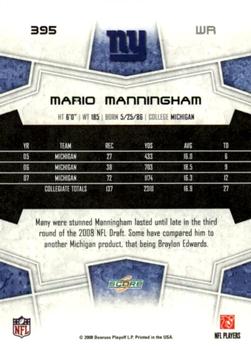 2008 Score #395 Mario Manningham Back