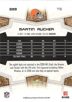 2008 Score #399 Martin Rucker Back