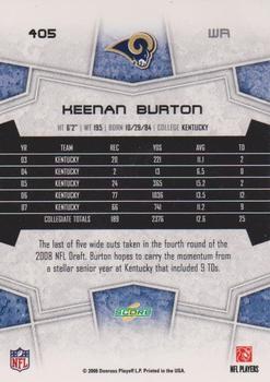 2008 Score #405 Keenan Burton Back