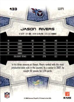 2008 Score #433 Jason Rivers Back