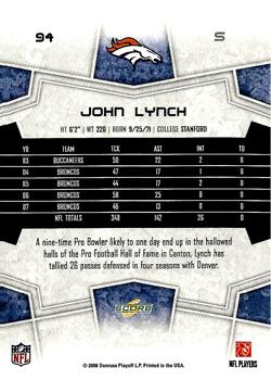 2008 Score #94 John Lynch Back