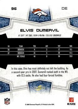 2008 Score #96 Elvis Dumervil Back