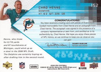 2008 SPx #152 Chad Henne Back