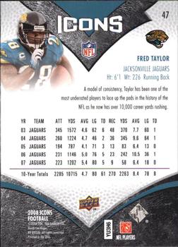 2008 Upper Deck Icons #47 Fred Taylor Back