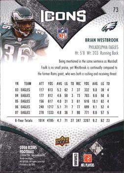 2008 Upper Deck Icons #73 Brian Westbrook Back