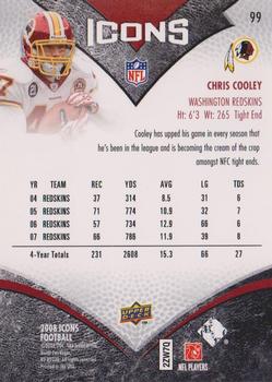 2008 Upper Deck Icons #99 Chris Cooley Back
