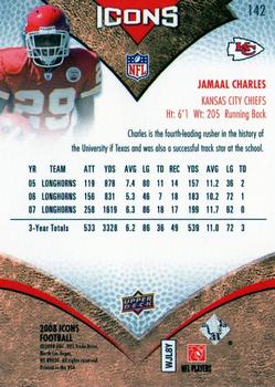 2008 Upper Deck Icons #142 Jamaal Charles Back