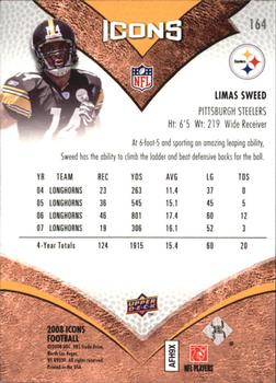 2008 Upper Deck Icons #164 Limas Sweed Back