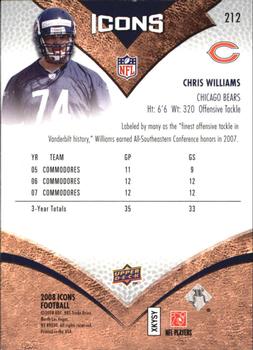 2008 Upper Deck Icons #212 Chris Williams Back