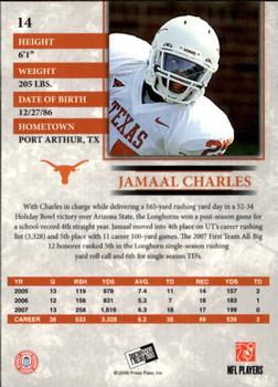2008 Press Pass #14 Jamaal Charles Back