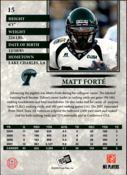 2008 Press Pass #15 Matt Forte Back