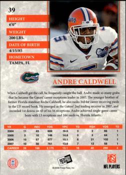 2008 Press Pass #39 Andre Caldwell Back