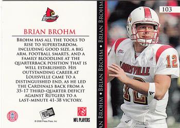 2008 Press Pass #103 Brian Brohm Back