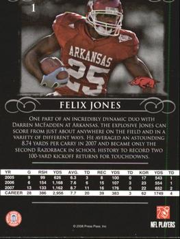 2008 Press Pass Legends #1 Felix Jones Back