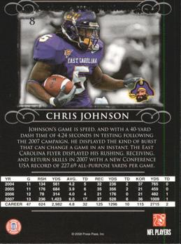 2008 Press Pass Legends #8 Chris Johnson Back