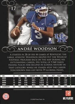 2008 Press Pass Legends #17 Andre Woodson Back