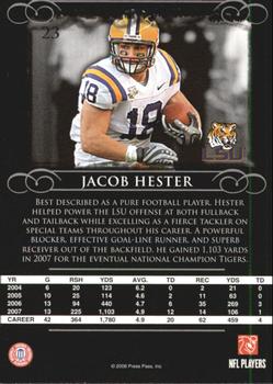 2008 Press Pass Legends #23 Jacob Hester Back