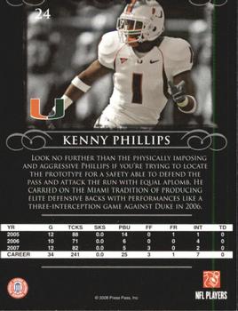 2008 Press Pass Legends #24 Kenny Phillips Back